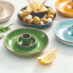 Sintra Dexam Glazed Terracotta Olive Dish - Green