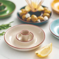 Sintra Dexam Glazed Terracotta Olive Dish - Stone