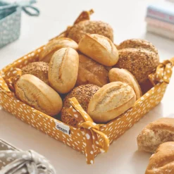 Sintra Dexam Recycled Cotton Spotted Bread Basket - Ochre