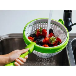DreamFarm Spina Colander & Salad Spinner - Green & White