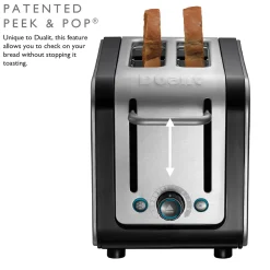 Dualit Architect 26505 2 Slot Toaster - Black & Brushed Stainless Steel