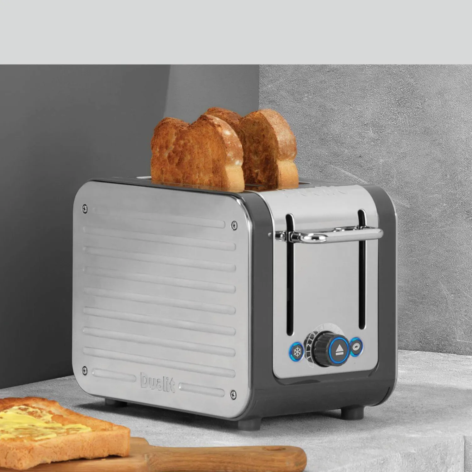 Dualit Architect 1.5 Litre Jug Kettle & 2-Slice Toaster Set - Grey & Stainless Steel