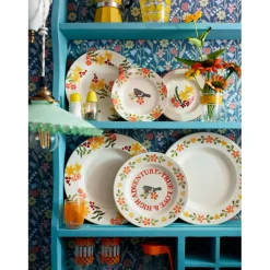 EMMA BRIDGEWATER Earthenware 6 1/2" Plate - Lovebirds Coral