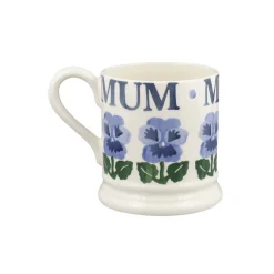 EMMA BRIDGEWATER Half Pint Mug - Blue Pansies - Mum