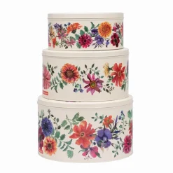 EMMA BRIDGEWATER Set of 3 Round Cake Tins - Garden Flowers
