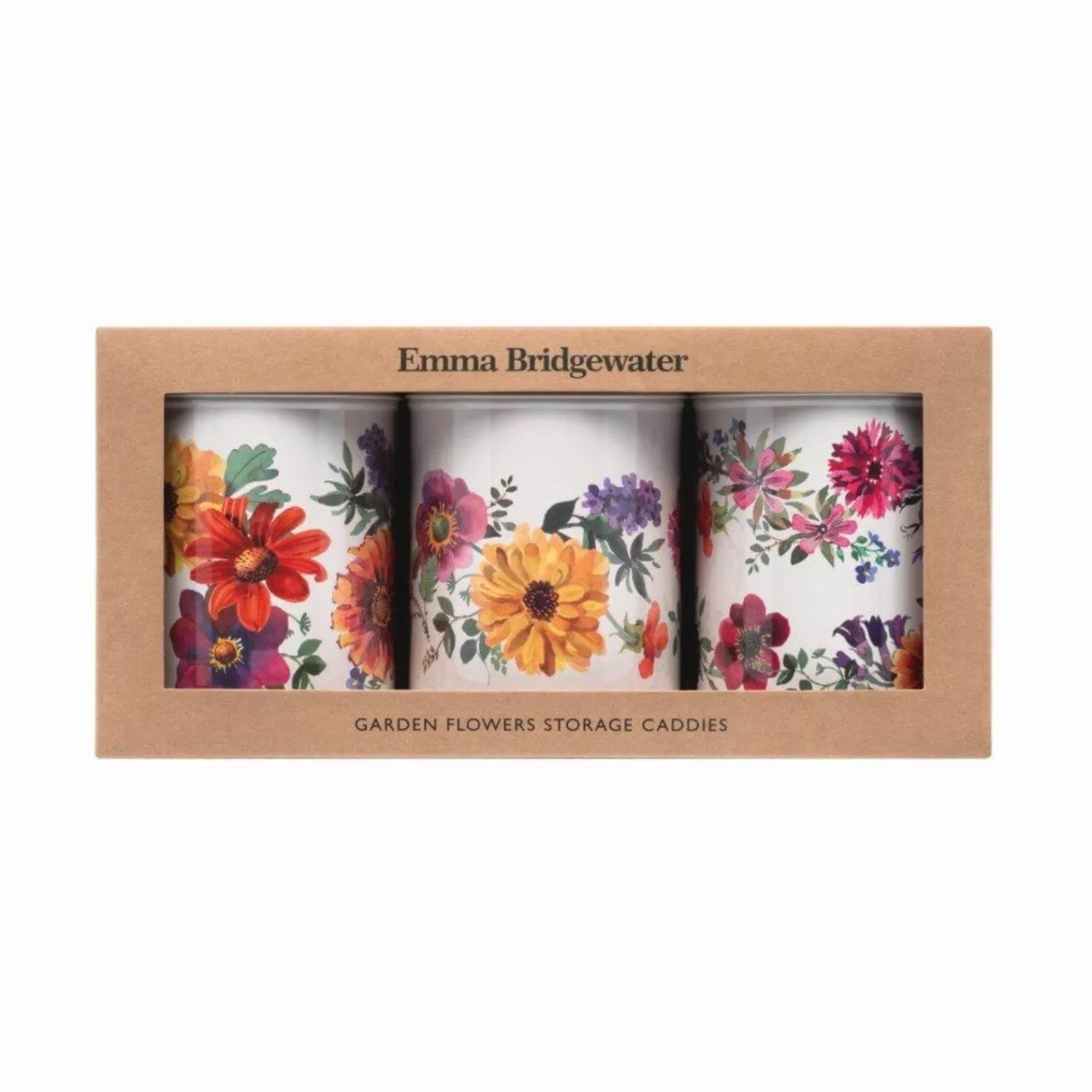 EMMA BRIDGEWATER Set of 3 Round Caddies - Garden Flowers