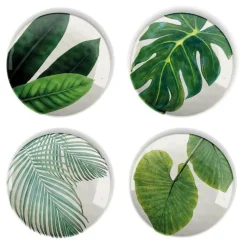 Epicurean Amazon Floral Set of 4 Melamine Side Plates