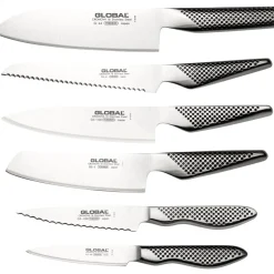 Global Knives Earth-Tsuchi 7 Piece Kitchen Knife Block Set - White