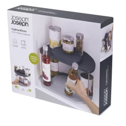 Joseph Joseph Cupboard Store 2 Tier Rotating Organiser - Grey