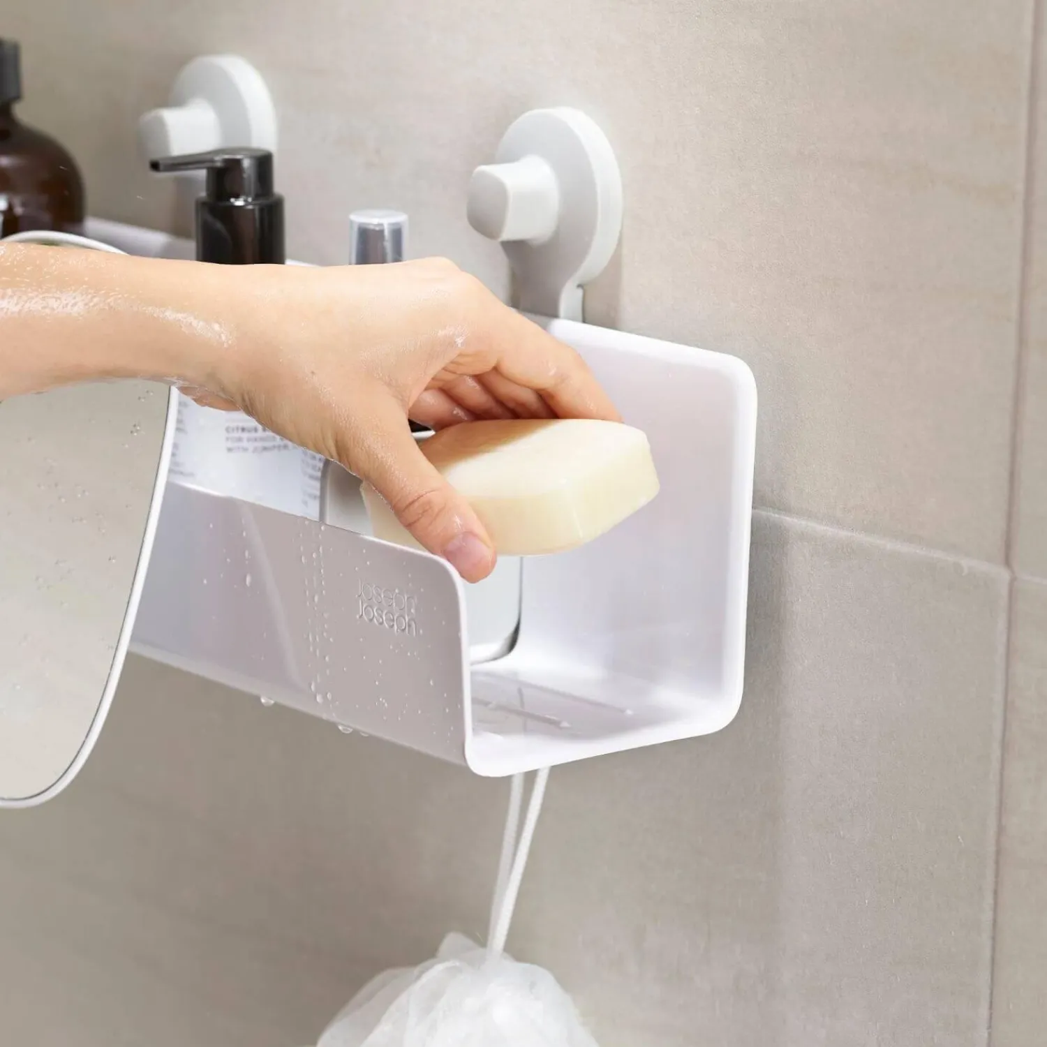 Joseph Joseph EasyStore Large Shower Shelf With Mirror