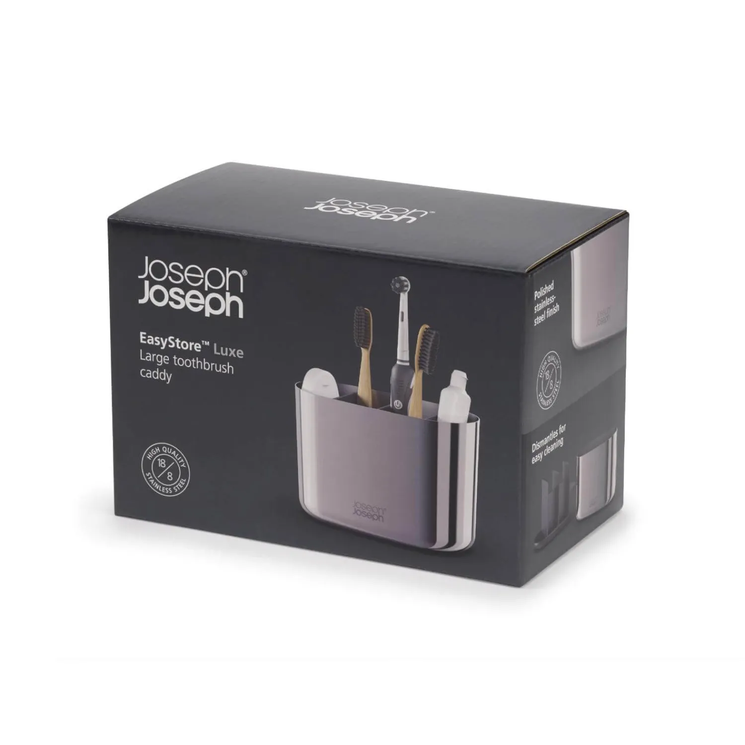 Joseph Joseph EasyStore Luxe Stainless Steel Large Toothbrush Caddy