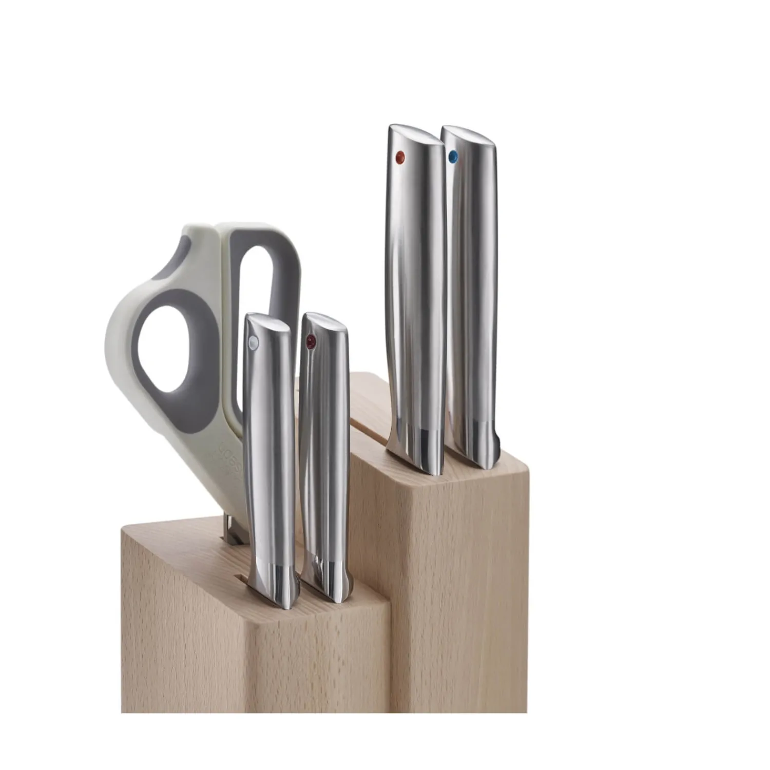 Joseph Joseph Elevate Fusion 5-Piece Knife & Scissor Set with Beechwood Block