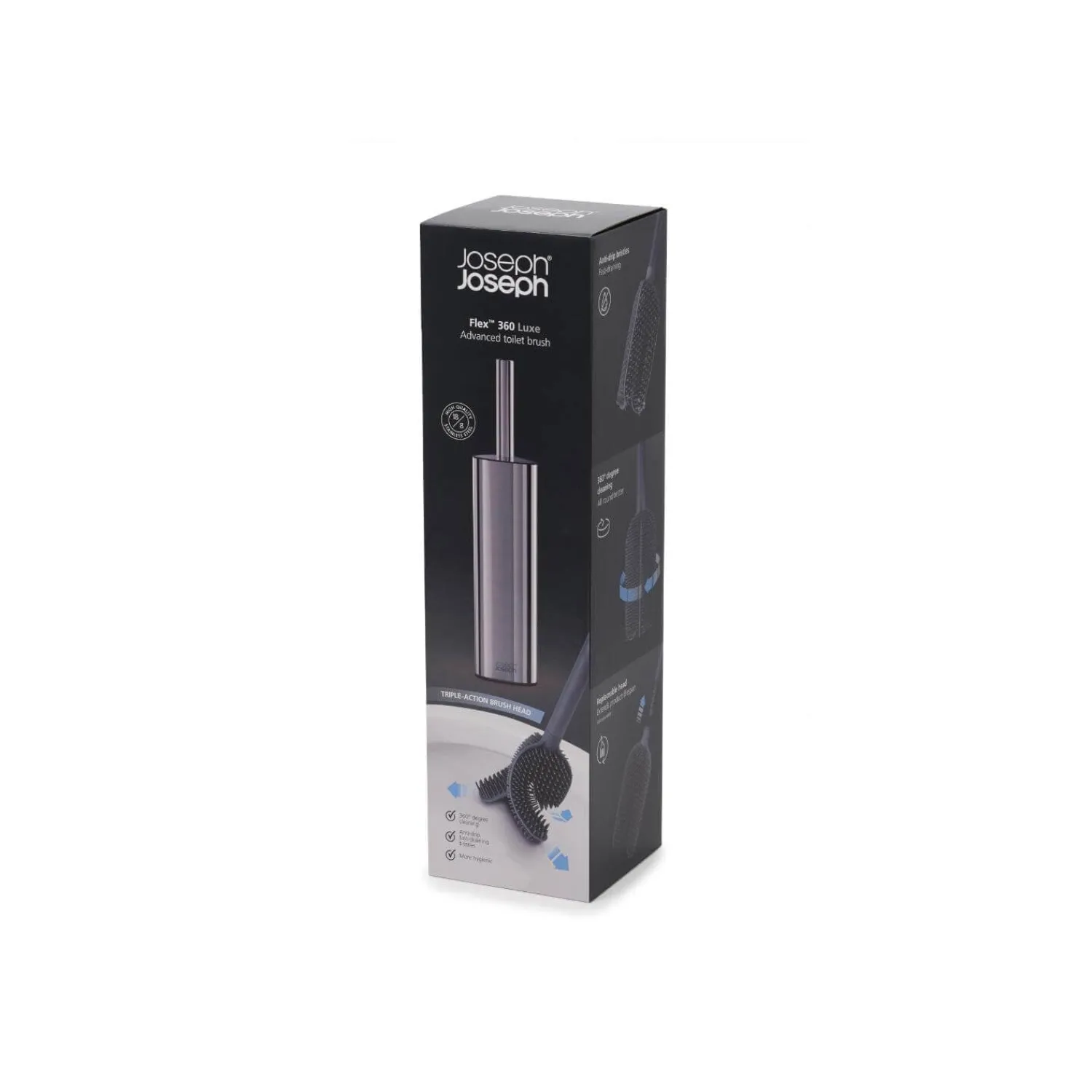 Joseph Joseph Flex 360 Luxe Toilet Brush - Stainless Steel