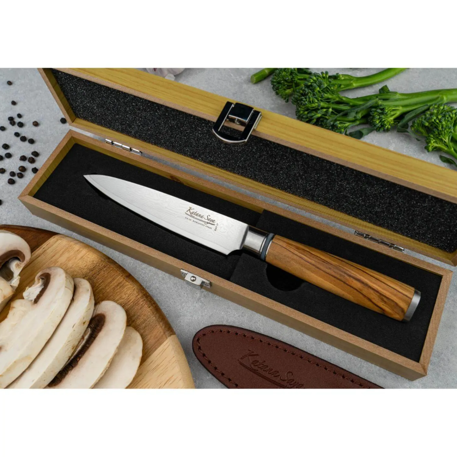 KATANA Saya Olivewood 12cm Utility Knife