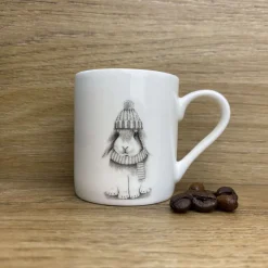 Katherine Sheard Fine China Espresso Mug - Bobble Bunny