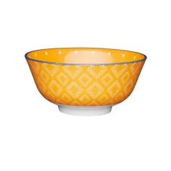 KitchenCraft Stoneware Bowl - Orange Spot