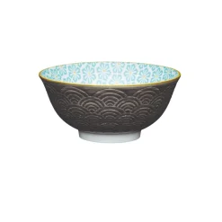 KitchenCraft Stoneware Bowl - Grey Arched Pattern