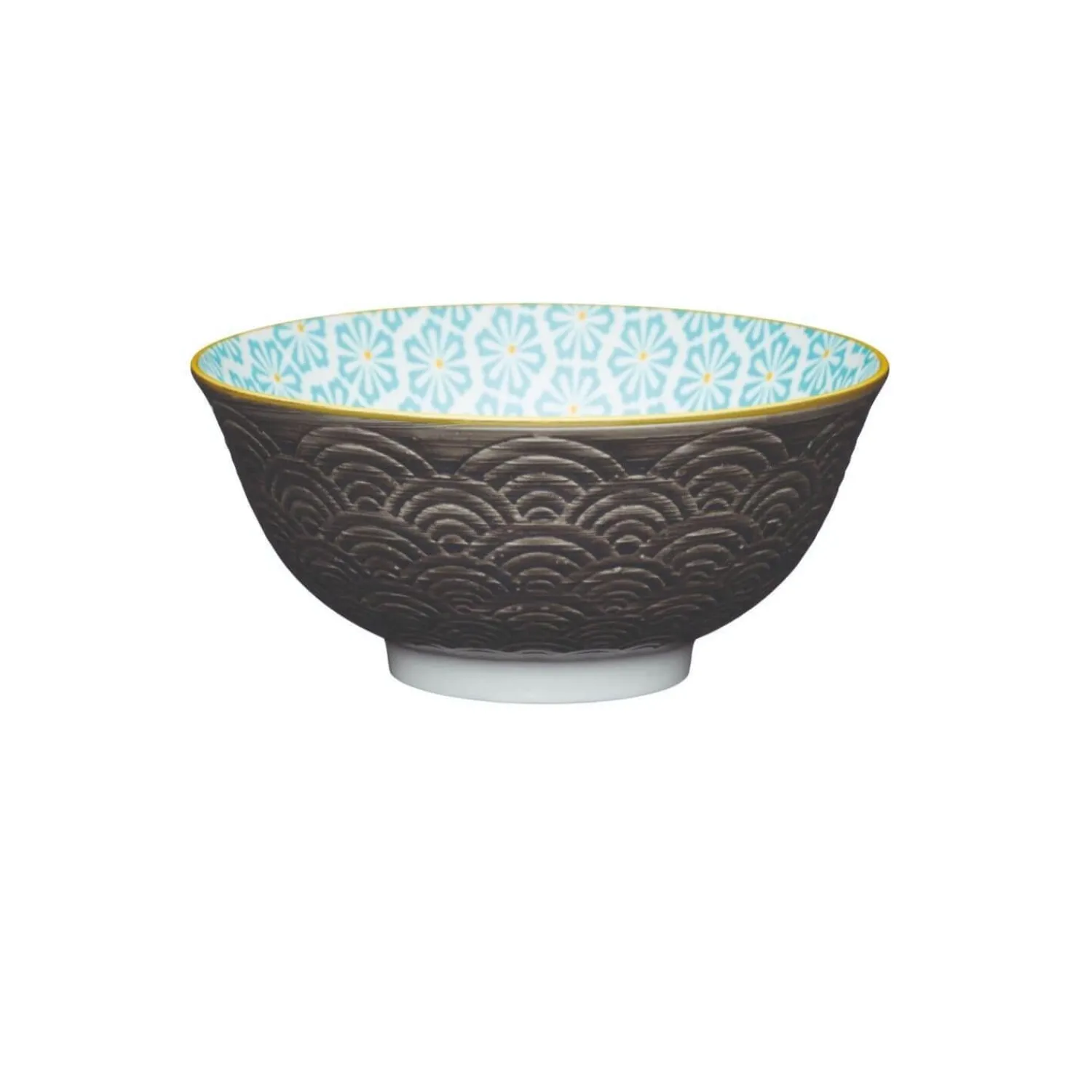 KitchenCraft Stoneware Bowl - Grey Arched Pattern