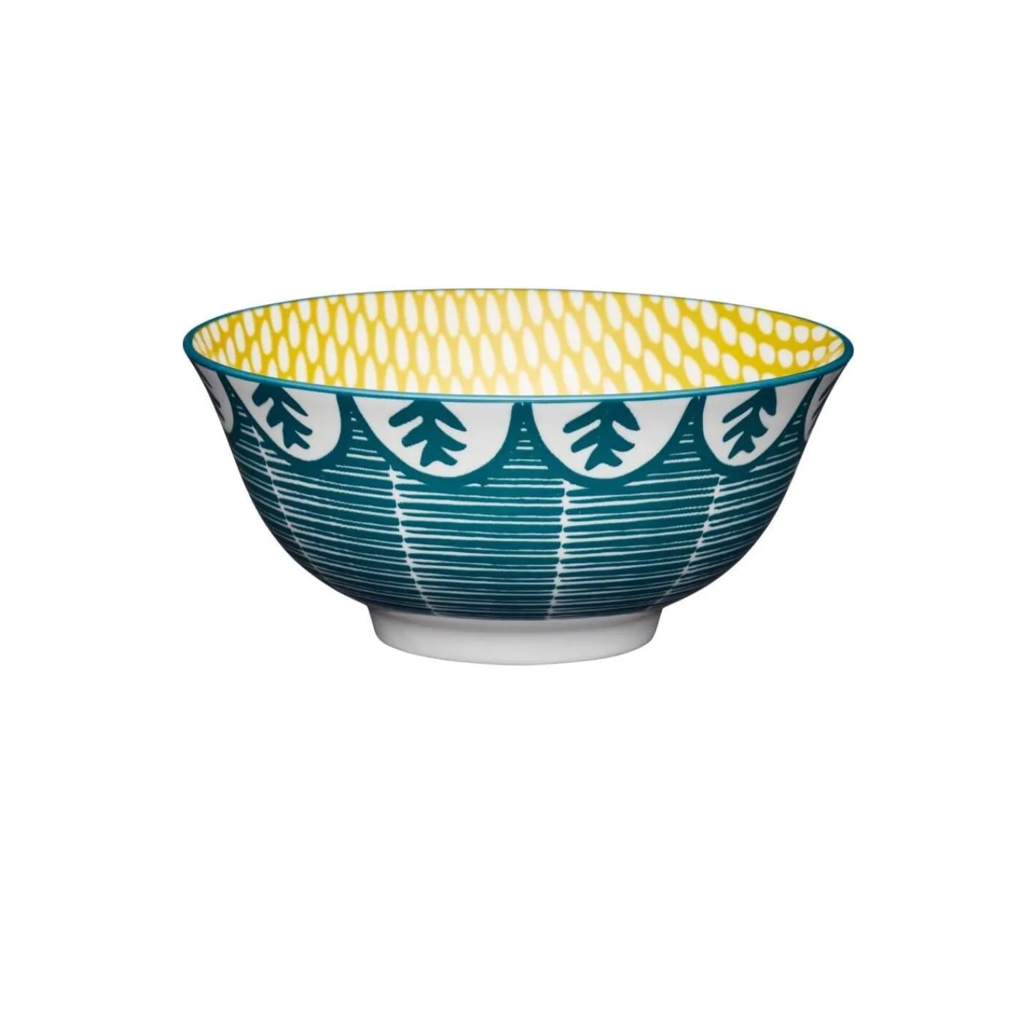 KitchenCraft Stoneware Bowl - Leafy Green