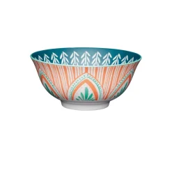 KitchenCraft Stoneware Bowl - Colourful Folk Pattern