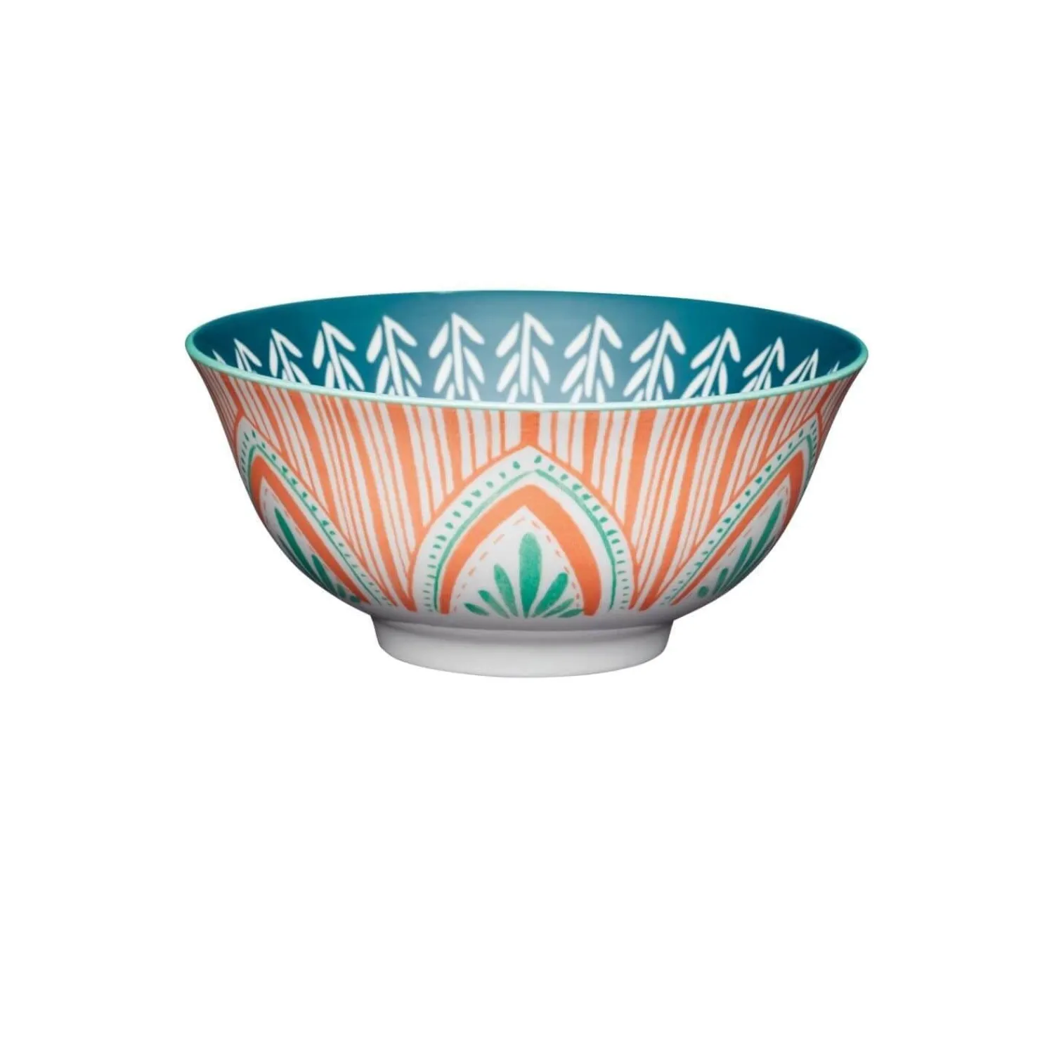 KitchenCraft Stoneware Bowl - Colourful Folk Pattern