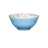 KitchenCraft Stoneware Bowl - Pale Blue Detailed