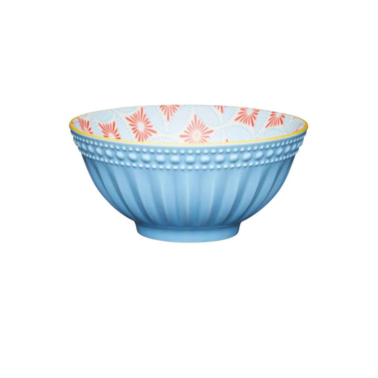 KitchenCraft Stoneware Bowl - Pale Blue Detailed