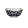 KitchenCraft Stoneware Bowl - Black Floral Swirl