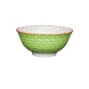 KitchenCraft Stoneware Bowl - Bright Green Geometric