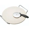 KitchenCraft World Of Flavours Pizza Stone & Cutter Set