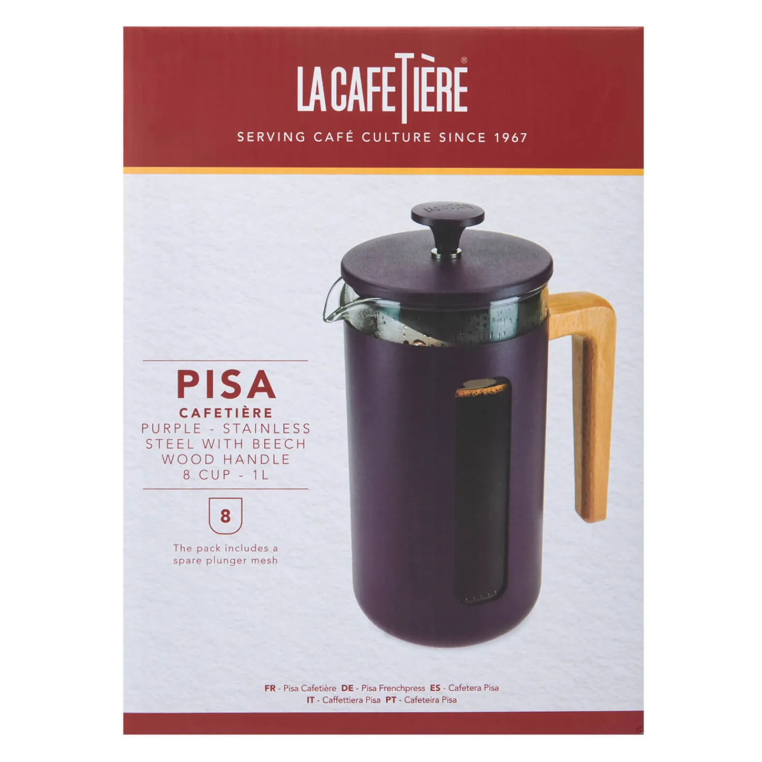La Cafetiere La Cafetière Pisa 8-Cup Cafetière - Purple
