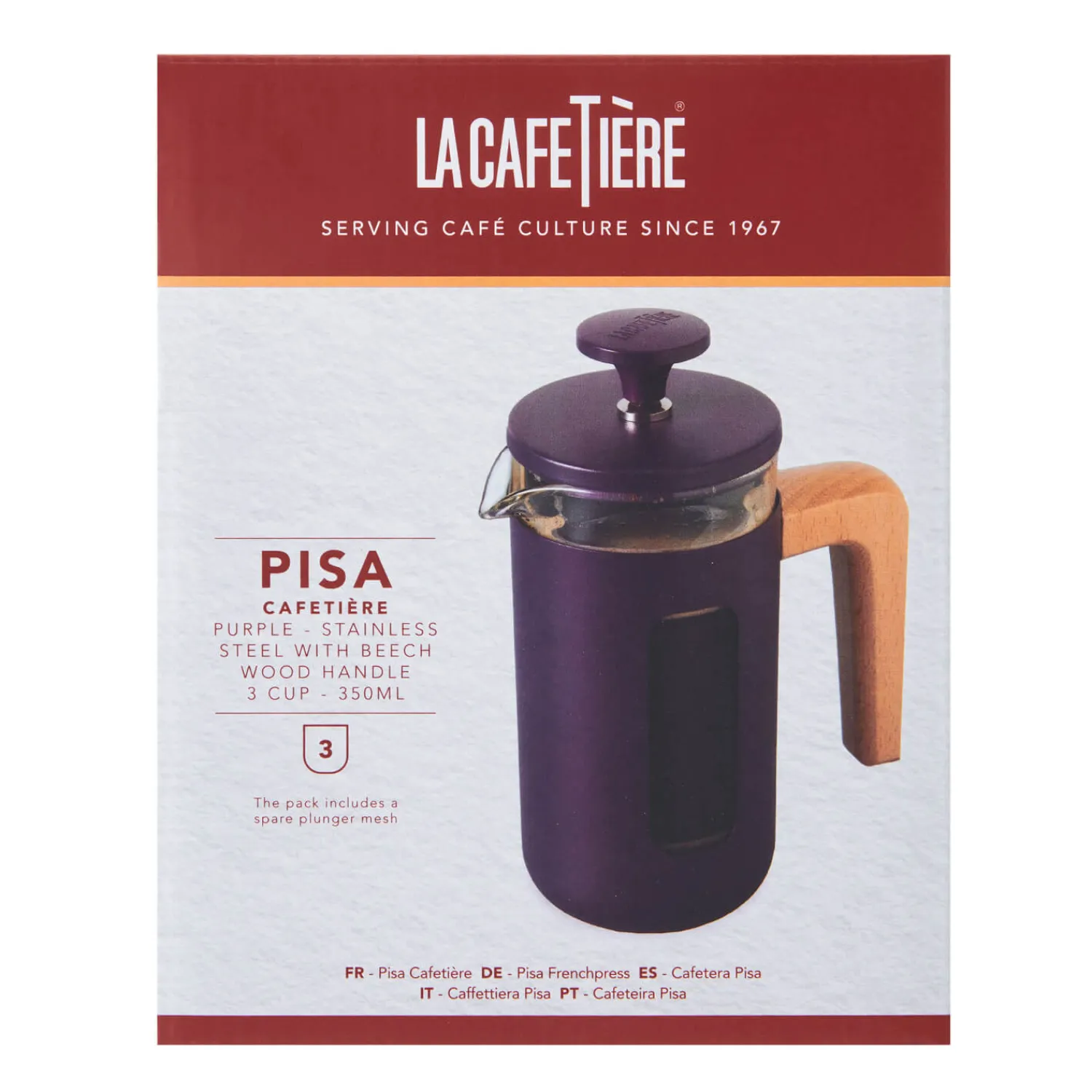 La Cafetiere La Cafetière Pisa 3-Cup Cafetière - Purple
