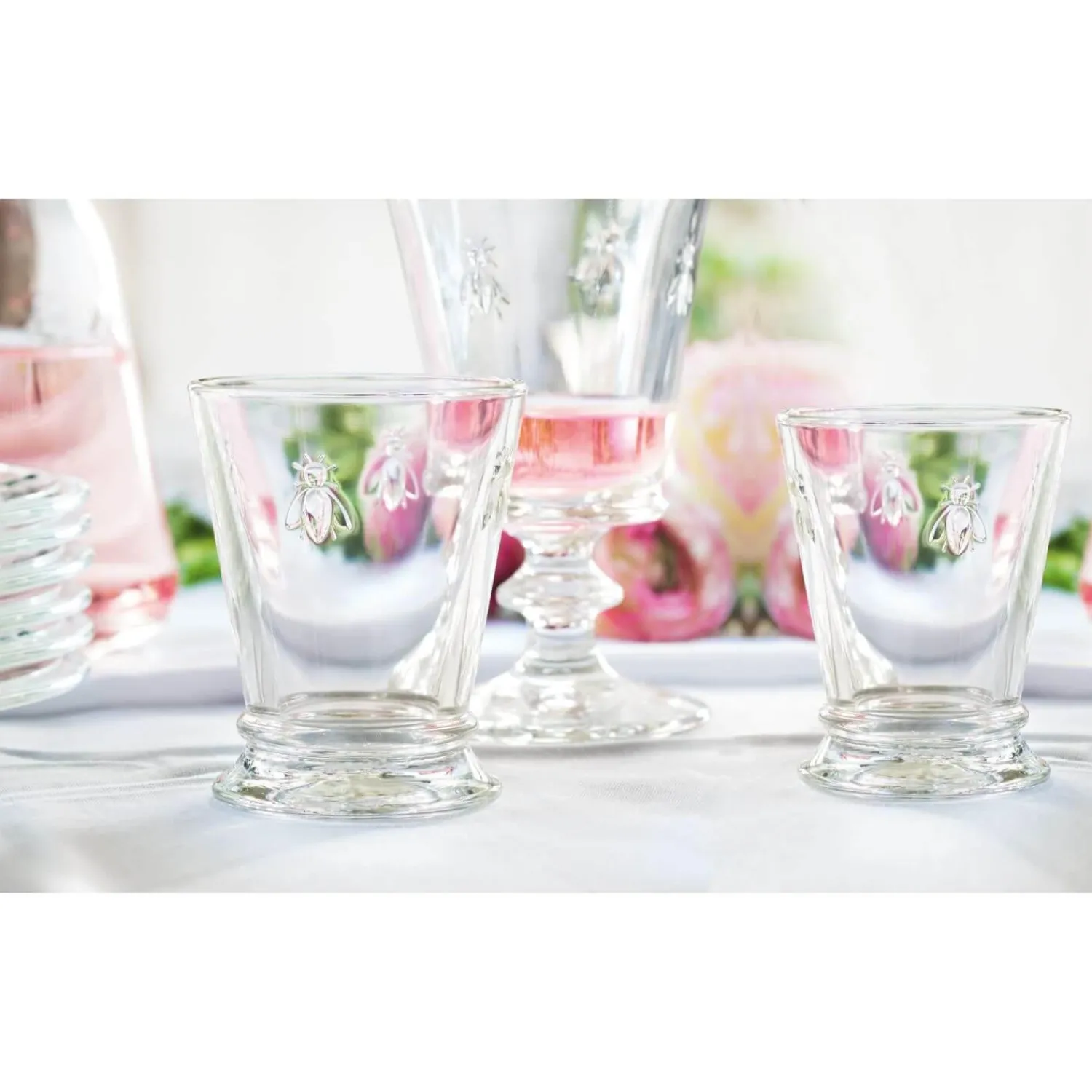 La Rochere Bee Embossed Clear Glass Footed Bowl - 13cm