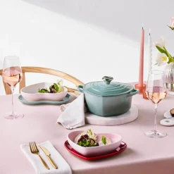 Le Creuset Cast Iron Heart Shape Casserole Dish - Sea Salt