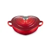 Le Creuset Cast Iron  Heart Shape Dish with Lid - Cerise