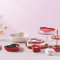 Le Creuset 30cm Heart Stoneware Serving Bowl - Cerise