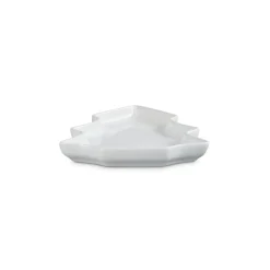 Le Creuset 19cm Stoneware Christmas Tree Plate - White