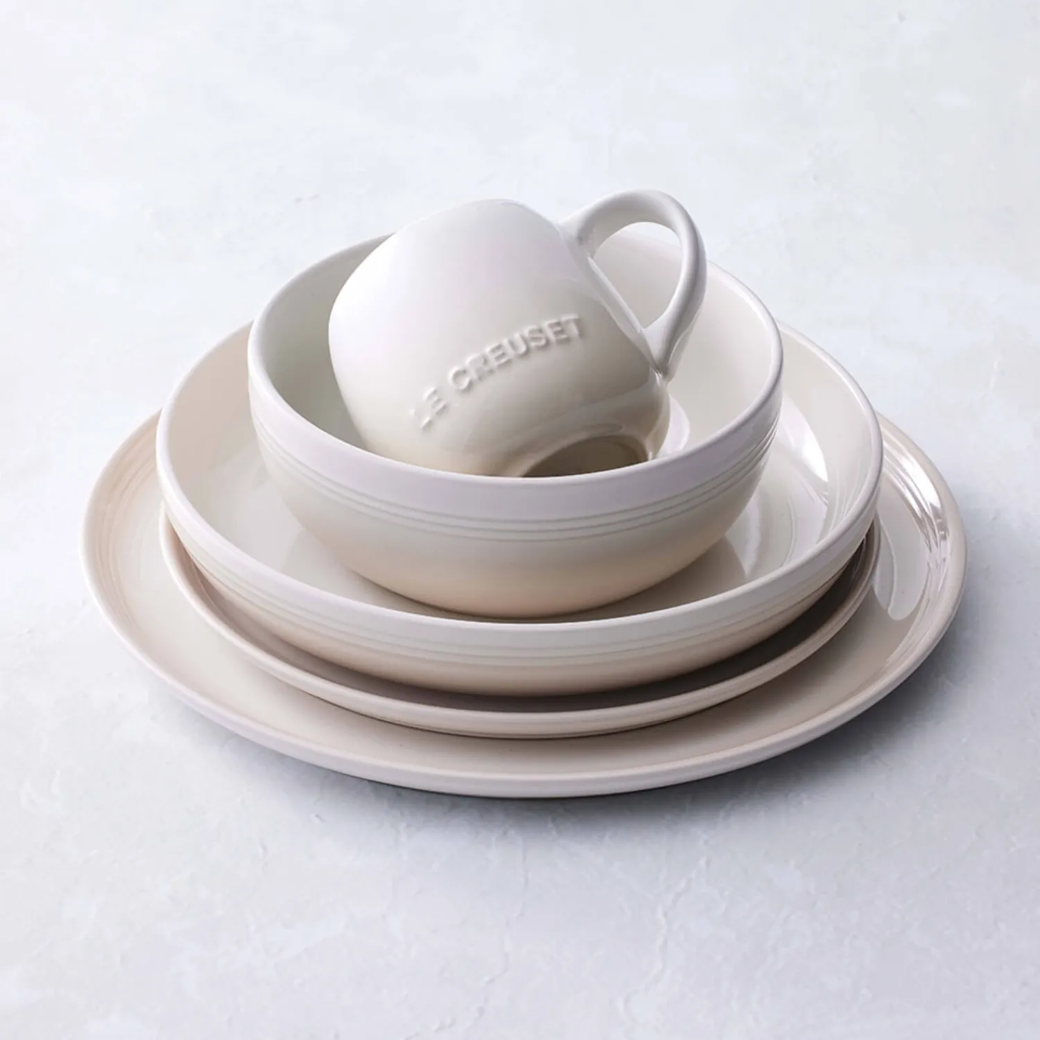 Le Creuset 22cm Stoneware Coupe Side Plate - Meringue