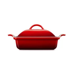 Le Creuset Heritage Stoneware 23cm Square Dish with Lid - Cerise