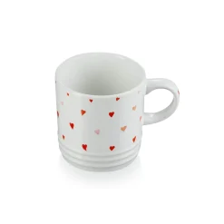 Le Creuset 350ml Stoneware Heart Decal White Mug