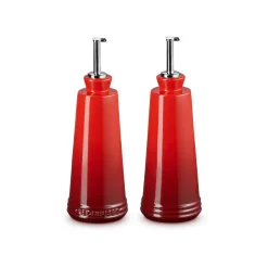 Le Creuset 300ml Stoneware Oil & Vinegar Set - Cerise