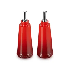 Le Creuset 300ml Stoneware Oil & Vinegar Set - Cerise