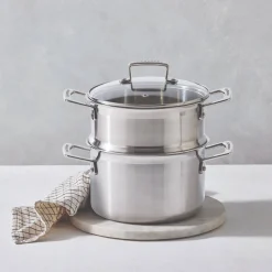 Le Creuset 3-Ply Stainless Steel Casserole with Steamer - 20cm