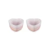 Le Creuset Set of 2 Heart Stoneware Ramekins - Shell Pink