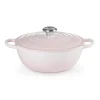 Le Creuset Signature Cast Iron 24cm Soup Pot - Shell Pink