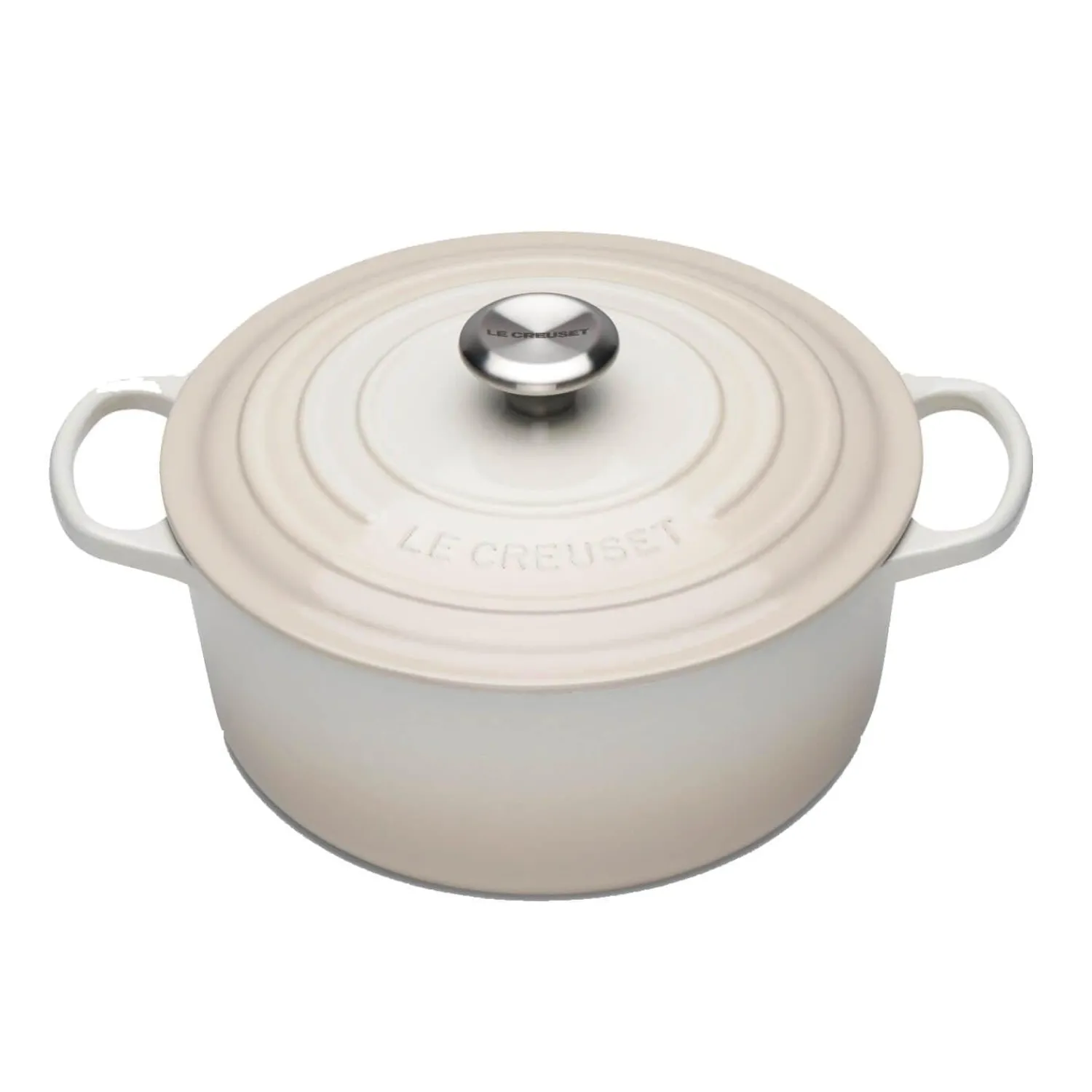 Le Creuset Signature Cast Iron 22cm Round Casserole - Meringue