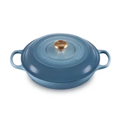 Le Creuset Signature Cast Iron 30cm Shallow Round Casserole - Chambray