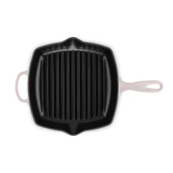 Le Creuset Signature Cast Iron 26cm Square Grillit - Shell Pink