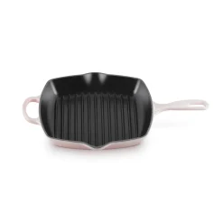 Le Creuset Signature Cast Iron 26cm Square Grillit - Shell Pink