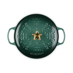 Le Creuset Signature Cast Iron 24cm Christmas Noel Casserole - Artichaut